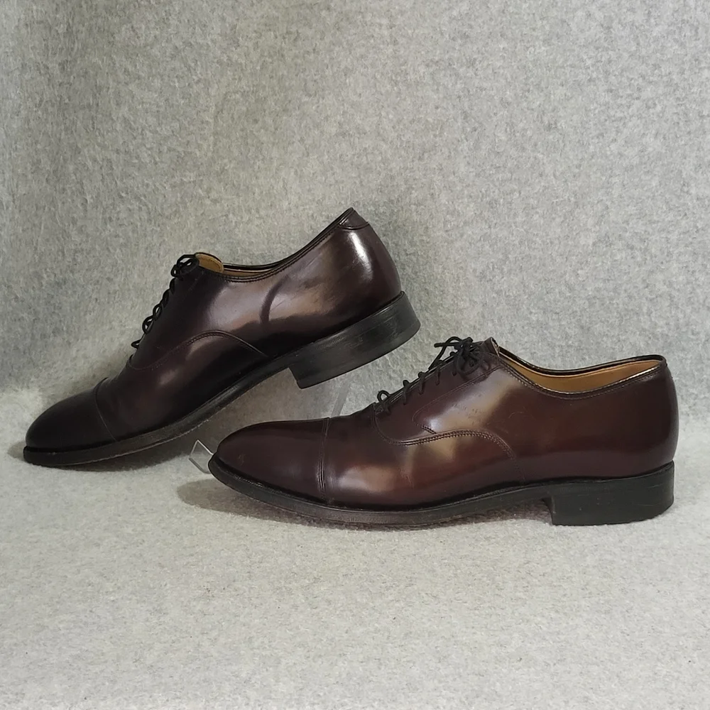 Johnston & Murphy Melton Shoe 10 B/AA Burgundy Leather Oxford Cap Toe 222985